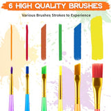 POPYOLA Acrylic Paint Set for Kids with Portable Gift Bag, Art Supplies Kids Painting Set with Non Toxic Paints, Smock, Easel, Ornaments, Paint POPYOLA