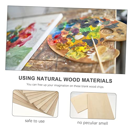 KALLORY 10pcs Board Wood Crafts Unfinished Thin Plywood Unfinished Wood Plaques Wood Painting Slice Plywood for Engraving Plywood Wood Slabs Hardwood KALLORY