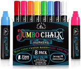 LANA & LUCA Jumbo Liquid Chalk Markers Square Tip - Bold Color Chalk Board Marker for Chalkboards, Windows, Signs, Blackboards - 24 Chalkboard Labels LANA & LUCA