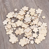 Sewroro 100pcs Flower Wood Cutouts Unfinished Wood Plum Slices Flower Wooden Wood Flower Slices Cut Wooden Plum Nativity Ornaments DIY Gifts in Bulk Sewroro