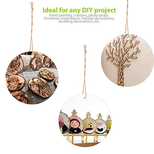William Craft Unfinished Natural Wood Slices 20 Pcs 2.75-3.1 inch Wood Coaster Pieces Craft Wood kit Circles Crafts Christmas Ornaments DIY Crafts William Craft