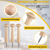 Wooden Shaker Peg Wood Screw-on Shaker Pegs 2.9 Inch Long Unfinished Wood Shaker Racks for Hanging Clothes Hats Towel and More DIY Paint Color (10 Jetec
