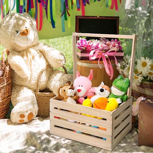 Suzile Wooden Baby Shower Crate Closet, Baby Basket with Handle Baby Storage Crate Hamper, Baby Shower Wooden Gift Crate, Baby Personailzed Basket Suzile
