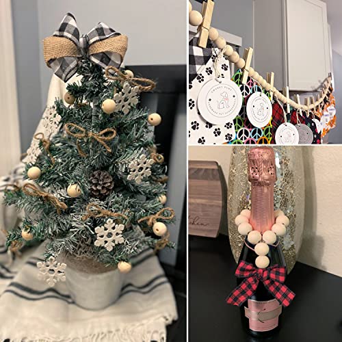 300 PCS Wood Beads, 1 Inch Diameter Wooden Beads for Crafts, Unfinished Wood Beads with Hole for Crafts, Various Jewelry Making, Car Seat Cushions, GNIEMCKIN