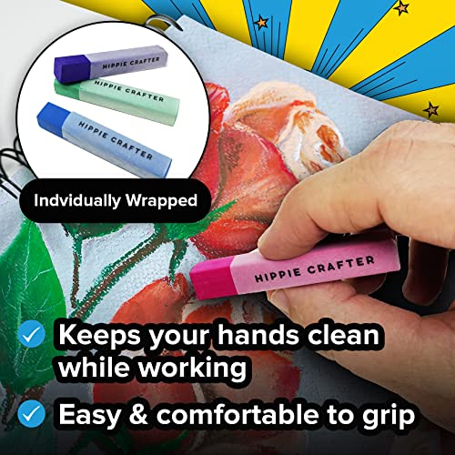 HIPPIE CRAFTER Soft Chalk Pastels Art Supplies Set of 24 Color Pastels for Artists Non Toxic Oil Free Soft Pastel Chalk for Colored Chalk Art Art HIPPIE CRAFTER