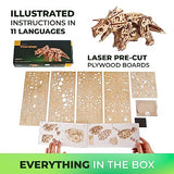 UGEARS Triceratops Dinosaur Wooden Model Kit - 3D Wooden Puzzle for Adults - 1:32 Scale Mechanical Wooden Dinosaur Model - DIY Dinosaur 3D Puzzle UGEARS