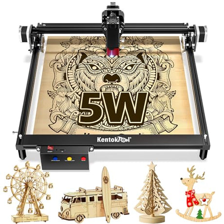 Laser Engraver KENTOKTOOL JL5, 5.5W Laser Engraving Machine, High Precision CNC Laser Cutter, Quick Assembly, Laser Cutter and Engraver Machine Wood Woxcker
