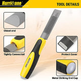 HURRICANE 3 Pieces Combination Wood Chisel & Wood Rasp File Set, Wood Chuck, Coarse Wood Rasp Chisel, With Metal Striking End Cap, Includes: 1/2 HURRICANE