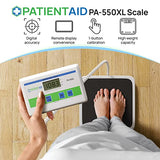 Medical Grade Floor Scale - Portable - Easy to Read Digital Display - Heavy Duty - Home, Hospital & Physician Use - Pound & Kilogram Settings - 12" x Patient Aid