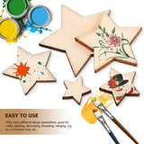 Artibetter Unfinished Wooden Stars 500pcs Wooden Star Cutouts Different Sizes Blank Star Wood Pieces for Christmas Holiday DIY Crafts ARTIBETTER