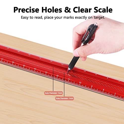 TYDEEY 12, 24, 31, 39 in Precision T-Square Ruler Woodworking Scriber  Measuring Tool, Aluminum Alloy T Rulers, 90 Degree T Type Wood Layout Square  for Architect and Carpenter Work (12 inch) - Yahoo Shopping