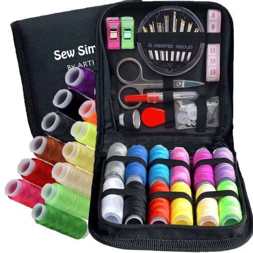 ARTIKA 59-Piece Sewing Kit - Portable for Travel, Includes Scissors, Thread, Tape Measure ARTIKA