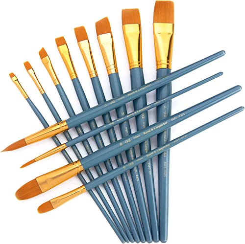 Royal Brush Manufacturing Royal and Langnickel Zip N' Close 12-Piece Brush Set, Medium Gold Taklon Royal Brush