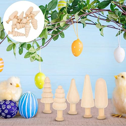 Unfinished Peg Dolls 20pcs Unfinished Wooden Set Unfinished Wood Christmas Trees Blank DIY Wooden for Crafts Arts Drawing Christmas Decor Nature Doll