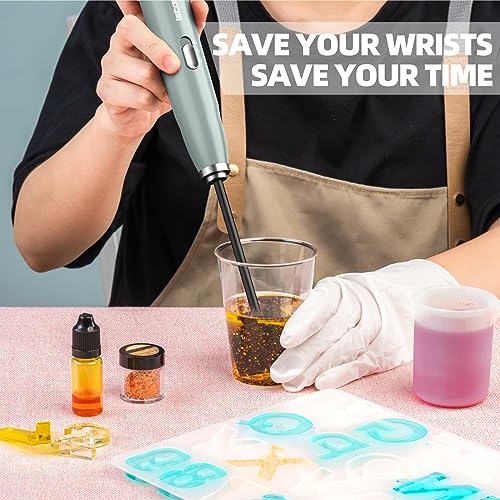 ISTOYO Premium Resin Mixer, Handheld Battery Epoxy Mixer for Saving Your Wrist, Epoxy Resin Mixer Pro, Resin Stirrer for Resin, Resin Molds, Silicone - WoodArtSupply