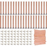200PCS Wicks Wooden Set for Candles – 100 Wooden Wicks and 100 Candle Wick Clips for Candle Making Supplies Wood Candle Wicks for Soy Wax Wood Wicks YARRD
