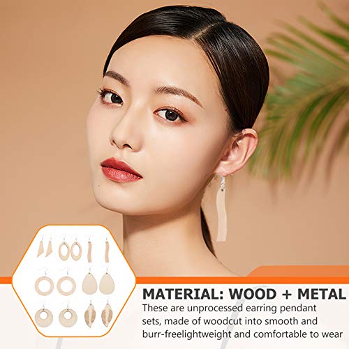 ARTIBETTER 70 Sets Unfinished Wooden Earring Pendants Blank Dangle Earrings Wood Charms Painting Wooden Earrings for DIY Crat Jewelry Making ARTIBETTER