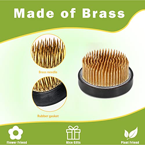 3PCS Flower Frog Holder/Round Flower Fixed Tools with Brass Needle,3 Sizes Flower Arrangement Pin for Garden Home Decoration(0.9inch 1.34inch TonJin