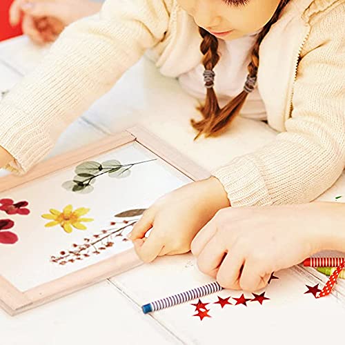 Cayway 11 Pack Paper Making Screen Kit Include 5 PCS Wooden Paper Making Mold Frame, Dried Flowers, Replace Mesh Cloth, Spoon Stirrer and Tweezers