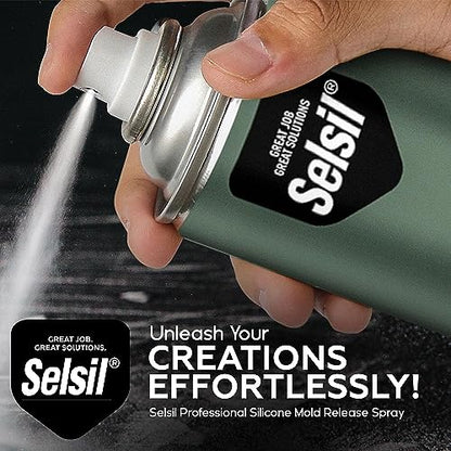 SELSIL Silicone Mold Release Aerosol Spray (13.5 fl oz) Professional Resin Mold Releaser, Non-Stick, Fast-Drying & Easy Mold Removal, (Pack of 1) - WoodArtSupply