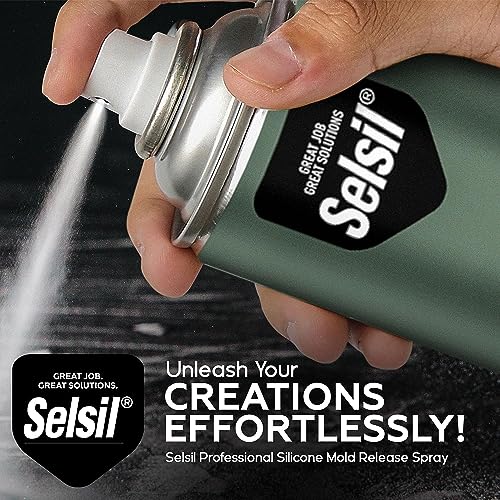 SELSIL Silicone Mold Release Aerosol Spray (4 x 13.5 fl oz) Professional Resin Mold Releaser, Non-Stick, Fast-Drying & Easy Mold Removal, (Pack of 4) - WoodArtSupply