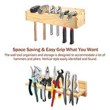 3 Pack Tool Organizers and Storage, Wooden Screwdriver Organizer Wall Mount, Pliers Rack Hammer Screwdriver Holder Tool Rack for Garage Shed Workshop stepstall