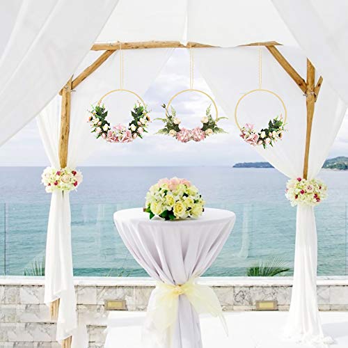 Wreath Rings, Wooden Wreath Rings for Crafts, Wooden Bamboo Floral Hoop Wreath Macrame Craft Hoop Rings for DIY Dream Catcher, Wall Hanging Crafts Yeenee