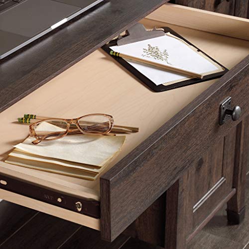 Sauder Carson Forge Computer Desk, Coffee Oak finish Sauder