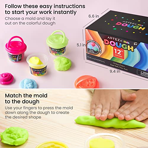 Arteza Kids Arteza Dough in TUBS, Neon Colors - WoodArtSupply