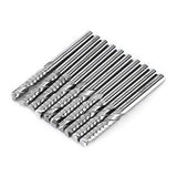 End Mill Bits 10 Pcs 1/8” Shank Single Flute End Mills Drill Bit Tool Tungsten Carbide CNC Router Milling Bits for Wood Aluminum Steel PCB PVC Yosoo Health Gear