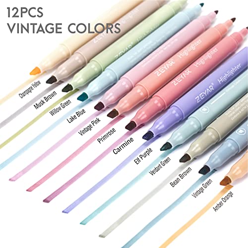 12pcs/set Multicolor Dual Line Marker Pens For Highlighting, Coloring,  Bullet Journaling, Drawing