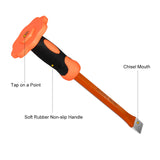 ZUZUAN 12-Inch Heavy Duty Flat Chisel with Hand Protection,Flat Head,Demolishing/Masonry/Carving/Concrete Breaker Chisels with Bi-Material Hand Guard ZUZUAN