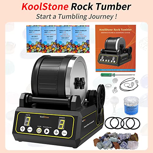 Rock Tumbler Barrel Extral Large Capacity 2.5 Lbs 5 x 4 inch, Rubber Material, with Durable Leak-proof Lid KoolStone