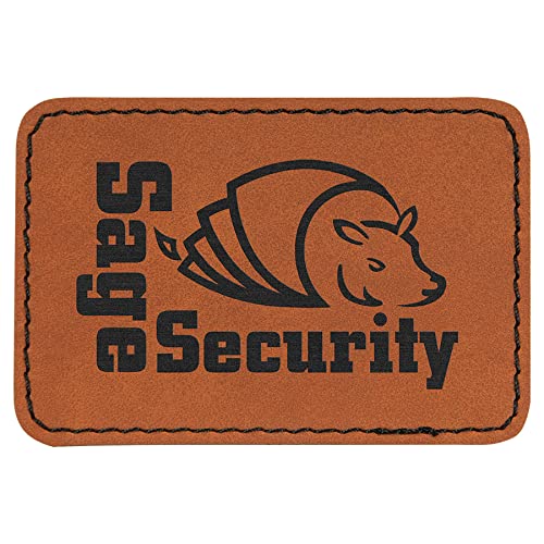 Rectangle Laserable Leatherette Patch with Adhesive, Blank Hat Patches, Glowforge Laser Supplies, Faux Leather, 10 Pack, Rawhide AMERICAN PERSONALIZED