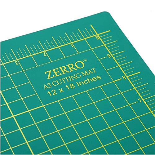 ZERRO Self Healing Cutting Mat Double Sided Durable No-slip 5-Ply 12" x 18" (A3)… ZERRO