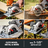 Worx Nitro 20V Brushless 4-1/2" Cordless Circular Saw, Compact Circular Saw, Up to 6,900 RPM, 0-46° Bevel Cuts, Circular Saw Cordless WX531L – WORX