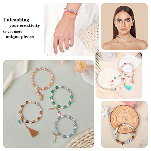 OCARDI Bracelet Making Kit 7200+pcs Clay Beads - 28 Colors Polymer Clay Beads for Bracelets Making-Jewelry Making Kit with Gift Pack -Friendship