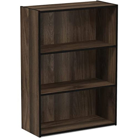 Furinno Pasir 3-Tier Open Shelf Bookcase, Columbia Walnut Furinno