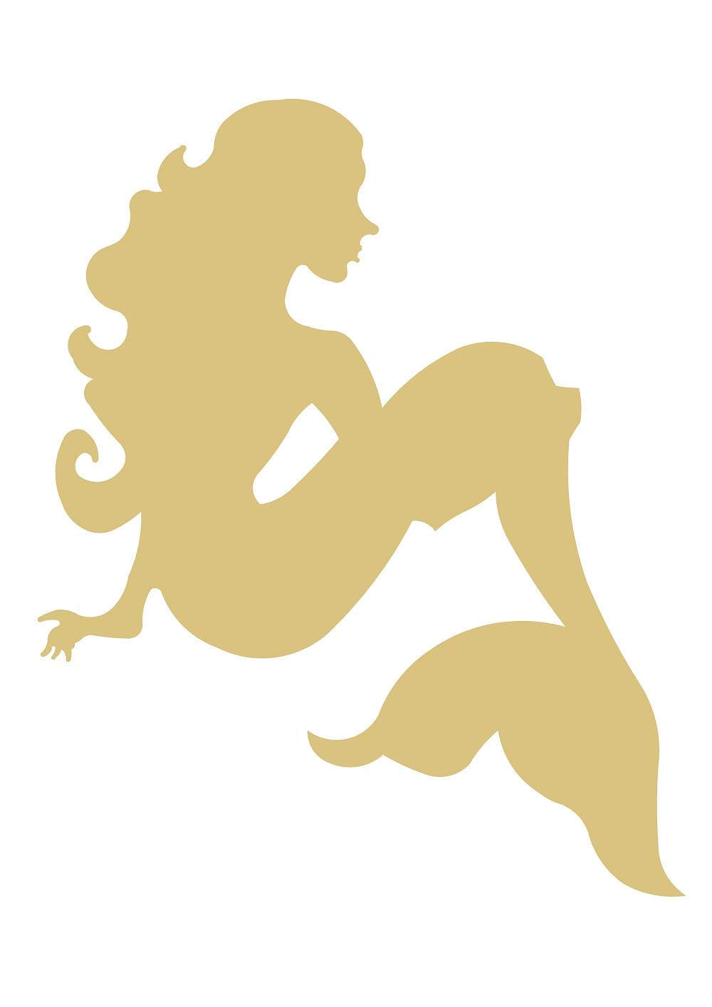 Mermaid Cutout Unfinished Wood Summer Birthday Party Beach House Nautical Door Hanger MDF Shape Canvas Style 8 Diverse Woodworking