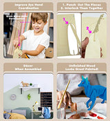 Puzzled 3D Puzzle Coyote Wood Craft Construction Model Kit, Fun, Unique & Educational DIY Wooden Toy Assemble Model Unfinished Crafting Hobby Puzzle Puzzled