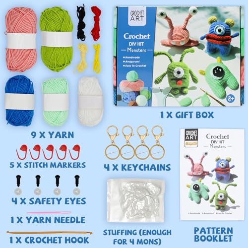 Kilolemo 3 PCS Animals Beginner Crochet Kits, Crochet Starter Kit Learn to  Crochet Sets Step-by-Step Video Tutorials for Adults Kids (Frog, Rat