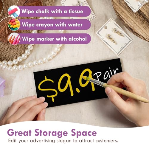 Pinzoveco Rotating Earring Display Stands for Selling with Adversitsing Board, Real Wood Jewelry Display Stand for Vendors, Large Capacity Earring Pinzoveco