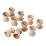 MAGICLULU 10 PCS Wooden Egg Cup Holders Unfinished Wood Egg Stands for Crafts Easter Decor MAGICLULU