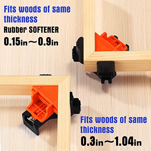 90 Degree Corner Clamps for Woodworking Set of 4,Right Angle Carsen Clamp Pro Wood Clamp Kit for Carpenter,Wood Working Tools and