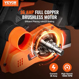 VEVOR Cordless Electric Hand Planer, 3-1/4" Width, 16000 RPM Handheld Wood Planer with Battery 5/64" Adjustable Depth HSS Blades Dual Side Dust VEVOR