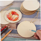 BESPORTBLE 1 Set Oval Wood Crafts Wooden Pieces Unfinished Wood Slices Label DIY Wood Cutouts with Hole Wood Chips Decorations Rope Blank Wood Slices BESPORTBLE