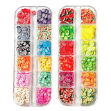 AKOAK 2 Boxes of Crystal Mash Clay Strip Flowers Fruit Slices Apples, Strawberries, Watermelons Nail Crafts Making, Decorations Scrapbook DIY Crafts AKOAK