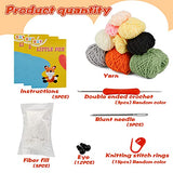 kdafio 3 Pcs DIY Crochet Animal Kit, Fox Plush Doll, Elephant Plush Doll, Dinosauria Plush Doll,Clear Easy to Follow Instructions for Starter kdafio