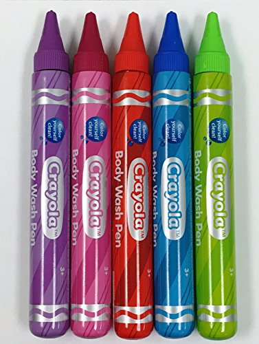 Crayola Crayon Kids Body Wash Pen Tubes Fun Colored and Scented Set of 5 Crayola