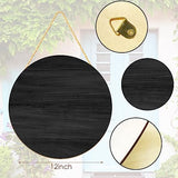 Black Blank Unfinished Wooden Circle Sign Round Hanging Decorative Wood Plaque Wooden Sign with Ropes for DIY Crafts, Door Hanger, Sign, Wood Buring, clothmile